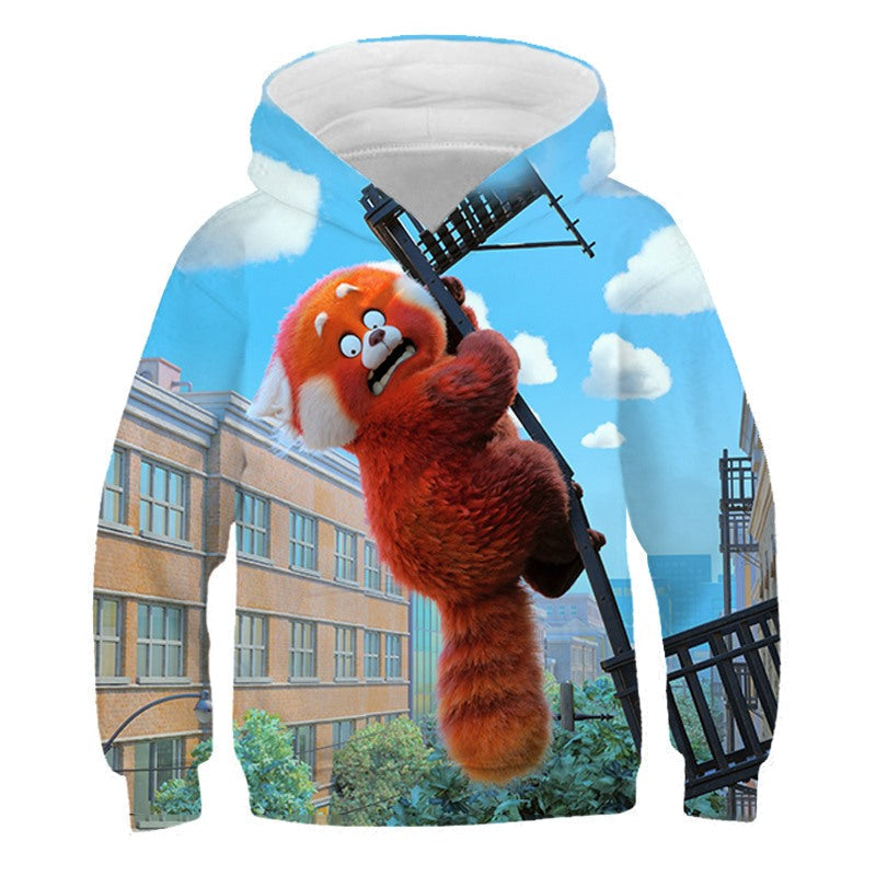 2022 Movie Turning Red Panda 3D Print Hooded Sweatshirt Casual Hooded Pullover