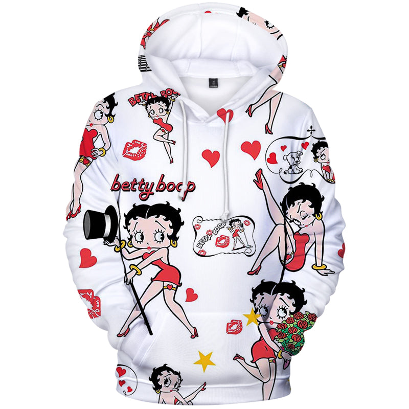 3D Printed Betty Boop Sweatshirt Hoodies Pullovers