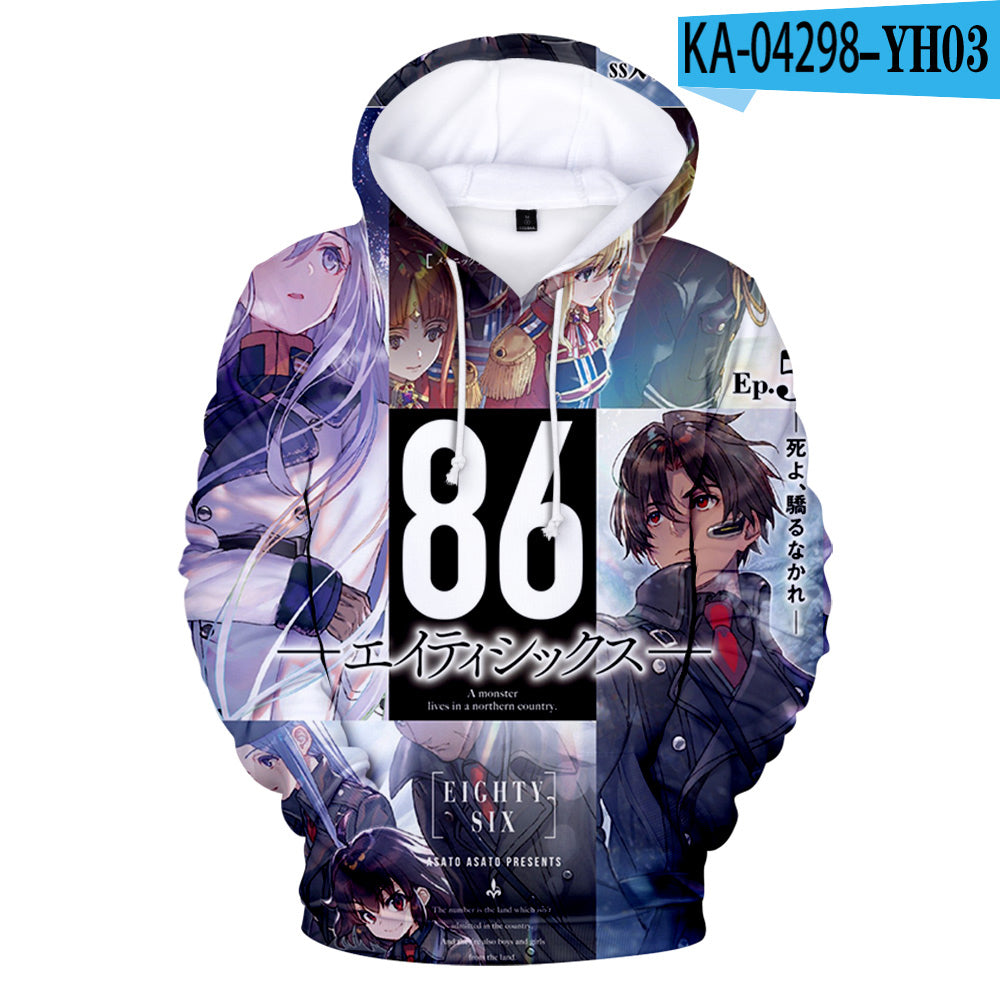 86 -Eighty Six 3D Hoodies - Cartoon Hooded Sweatshirt Pullovers