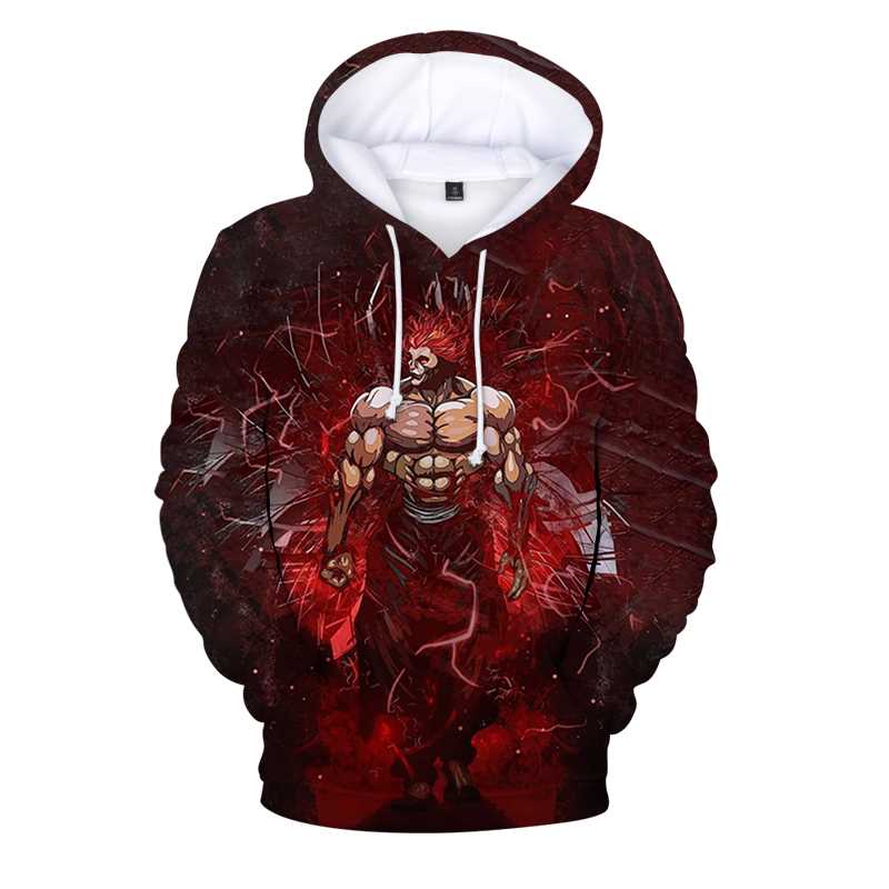 Anime Baki The Grappler Hanma Yujirō Hoodie Pullovers Oversize Hooded Sweatshirt