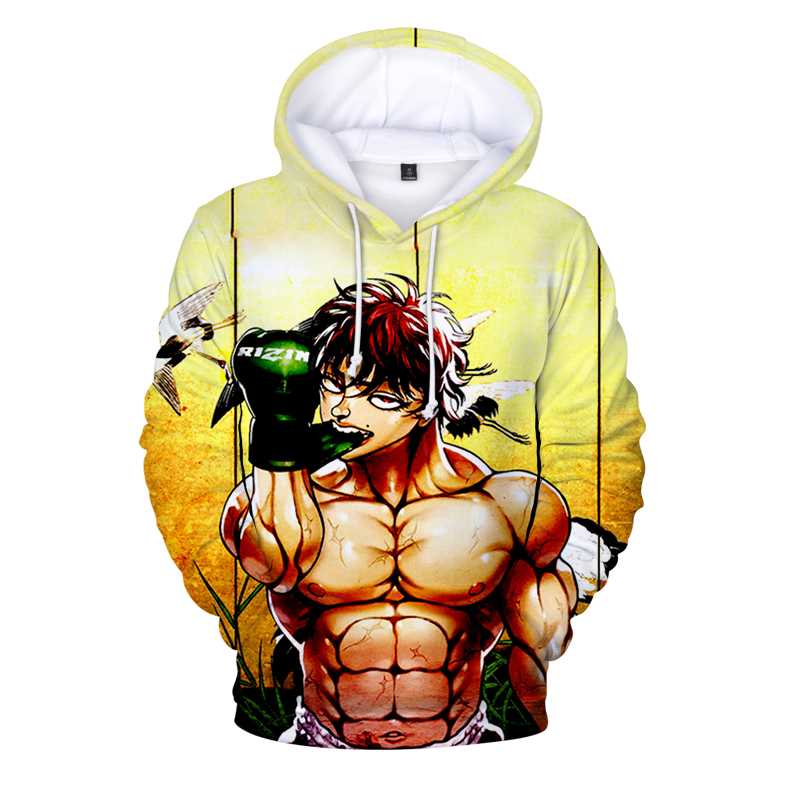 Anime Baki The Grappler Hoodie Baki Hanma Pullovers Tops Long Sleeve Sweatshirt Oversize Hoodie