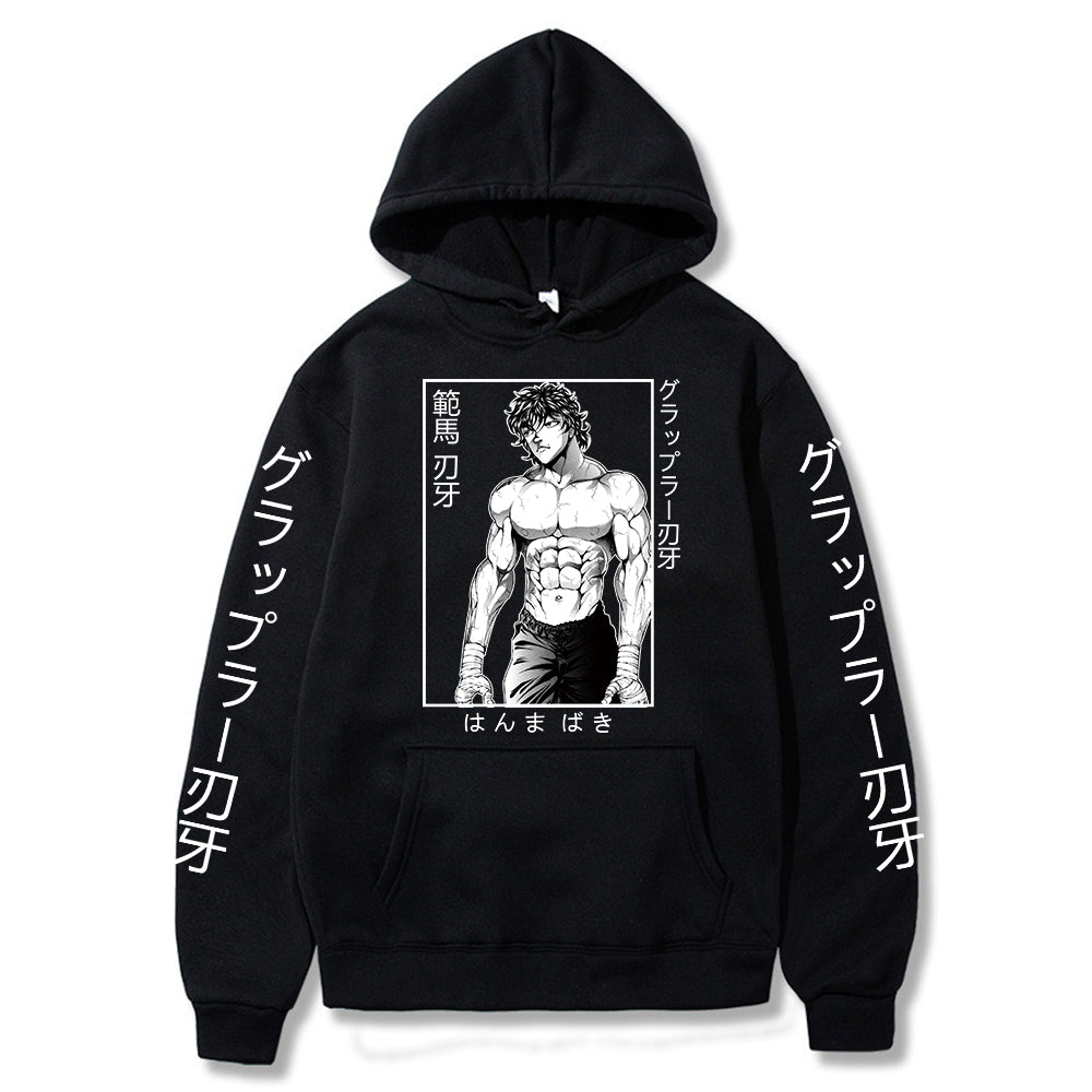 Anime Baki the Grappler Funny Baki Hanma Hoodies Sweatshirt Pullover Streetswear Long Sleeve Hoodie