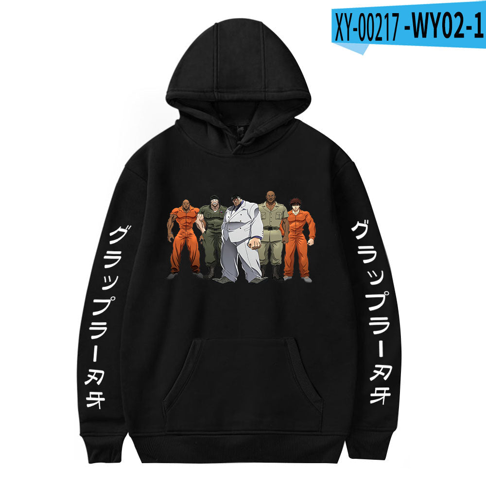 Anime Baki the Grappler Hoodies Harajuku Printed Casual Pullover Sweatshirt