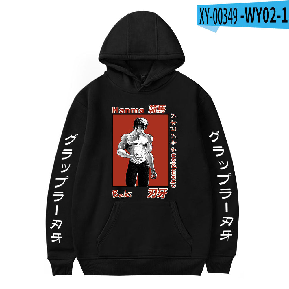 Anime Baki the Grappler Hoodies Harajuku Printed Fashion Pullover Sweatshirt