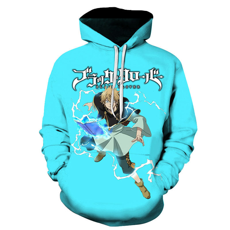 Anime Black Clover Luck Voltia Long Sleeve Pullover Hoodie Hip Hop Street Sweatshirt