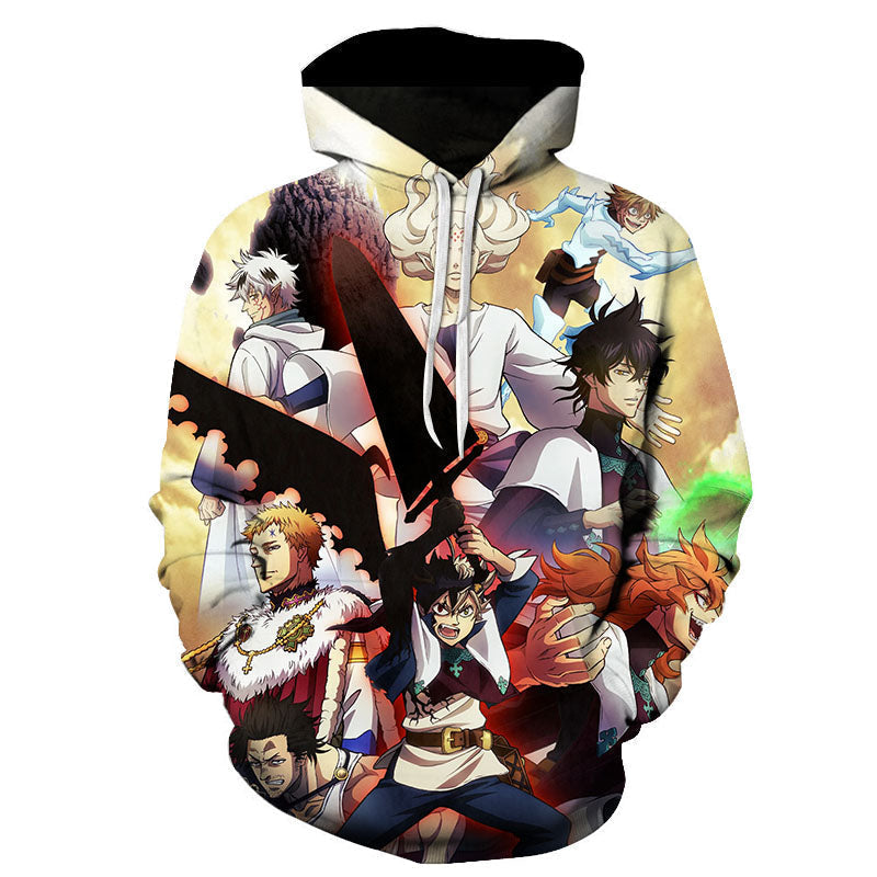 Anime Black Clover Print Pullover Hoodie Hip Hop Street Sweatshirt