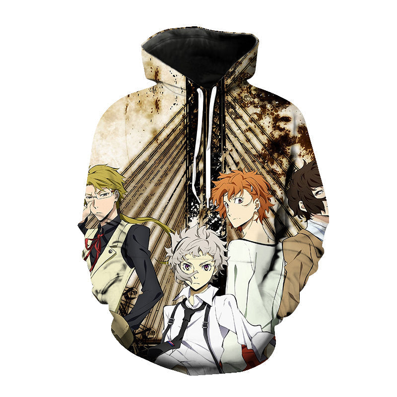 Anime Bongo Stray Dogs 3D Printed Hoodie Oversized Streetwear Sweatshirts