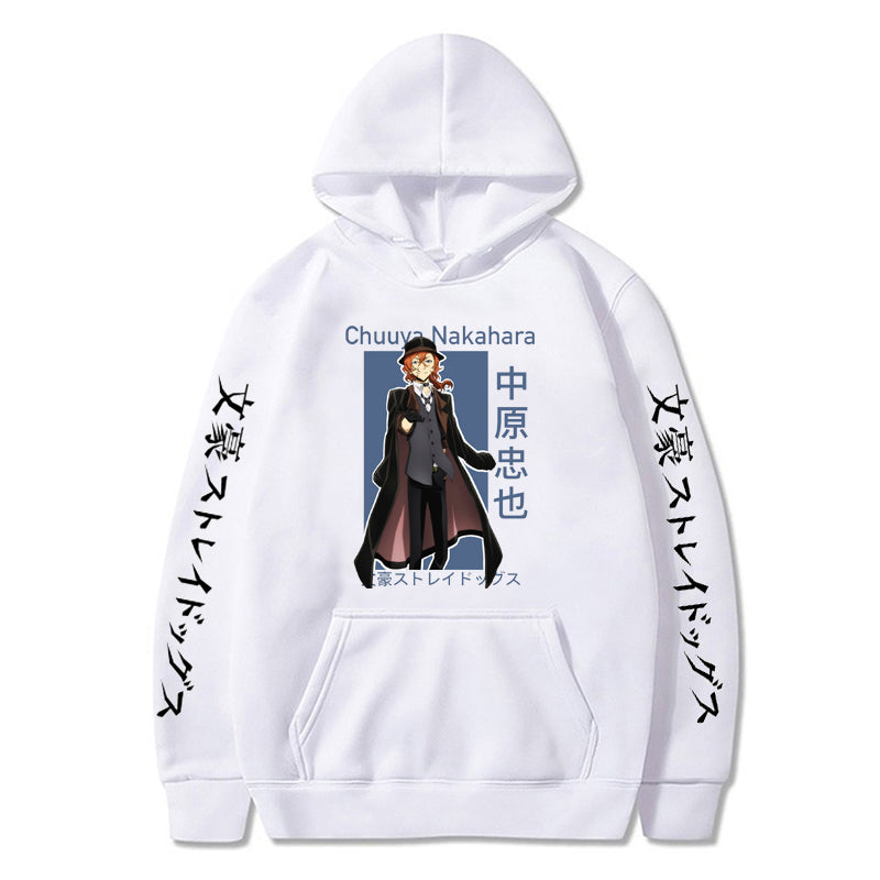 Anime Bungo Stray Dogs Hoodies Nakahara Chuuya Print Casual Sweatshirt Harajuku Unisex Pullover Hoody