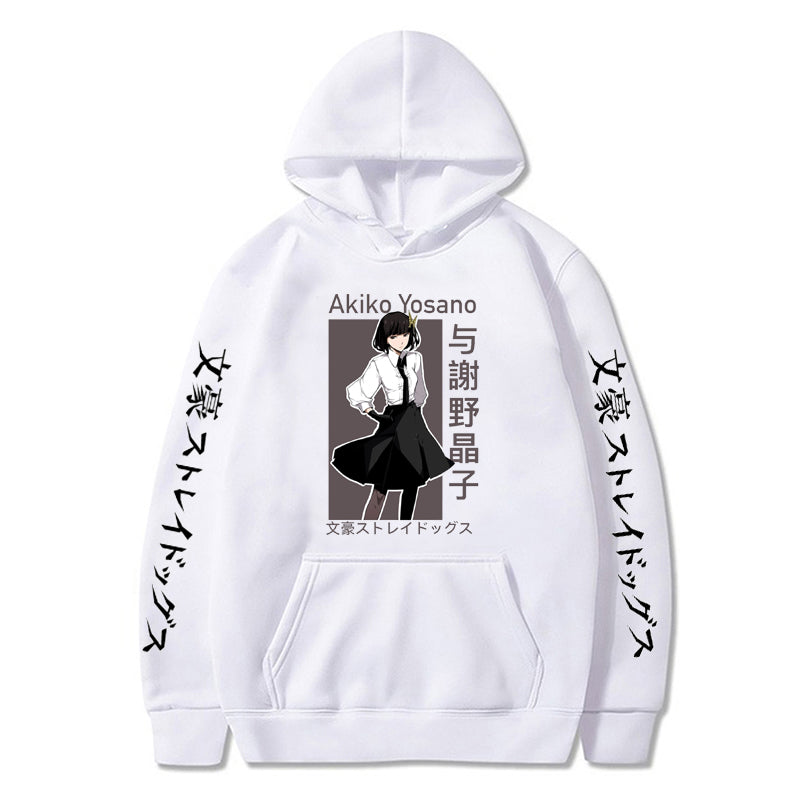 Anime Bungo Stray Dogs Hoodies Yosano Akiko Print Casual Sweatshirt Harajuku Unisex Pullover Hoody