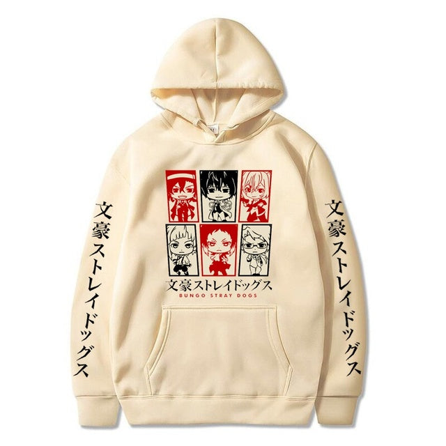 Anime Bungo Stray Dogs Print Hoodie Harajuku Hooded Pullover Long Sleeve Sweatshirt Unisex Tops