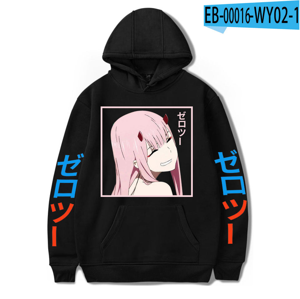 Anime DARLING In The FRANXX Zero Two Print Hoodies Pullover Sweatshirts