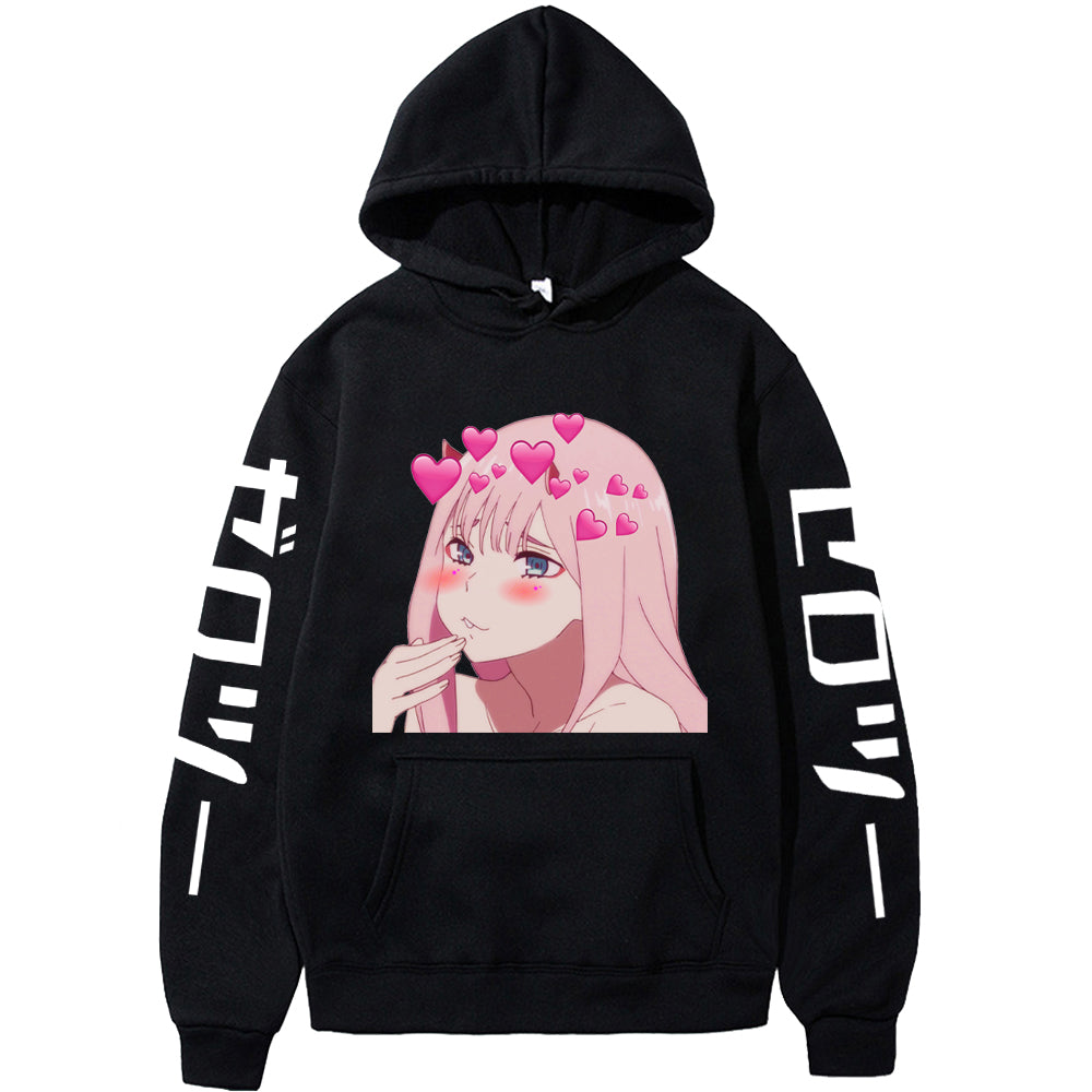 Anime Darling In The Franxx Hoodie Cute Zero Two Print Long Sleeve Sweatshirts