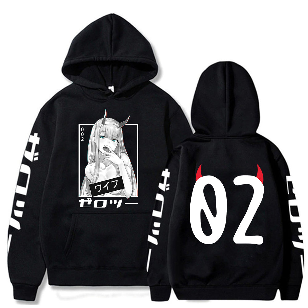 Anime Darling In The Franxx Hoodie Zero Two Print Long Sleeve Sweatshirts