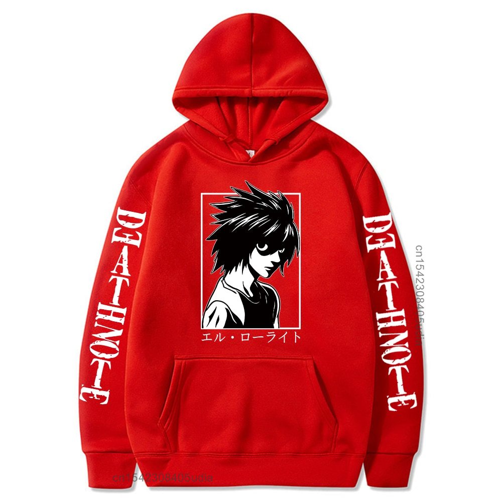 Anime Death Note Hoodie Lawliet L Graphic Long Sleeve Hoodies Pullover Sweatshirt