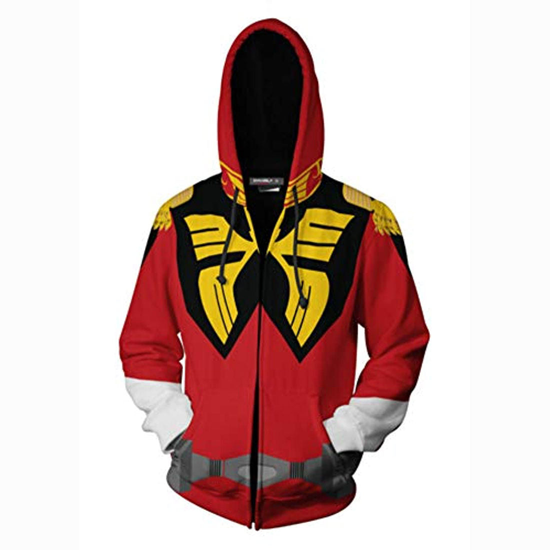 Anime Gundam Jacket - 3D Print Red Zip Up Hoodie