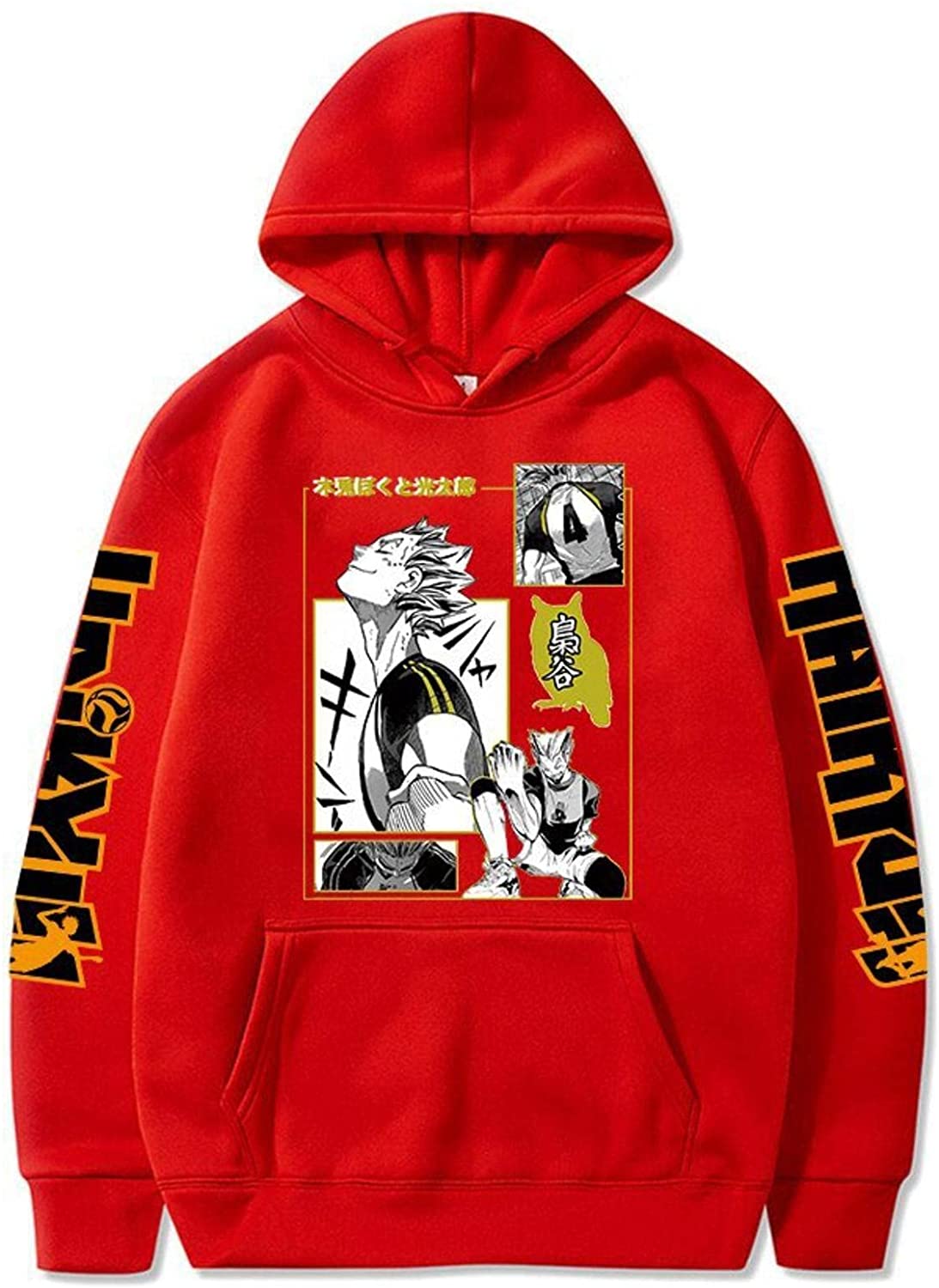 Anime Haikyuu Hoodie - Unisex Hooded Sweatshirt Harajuku Streetwear Karasuno High School Pullover Hooded Tops Sportswear