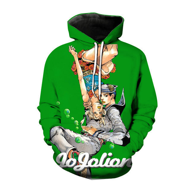 Anime JOJO's Bizarre Adventure 3D Hoodies Oversized Harajuku Pullover Sweatshirt