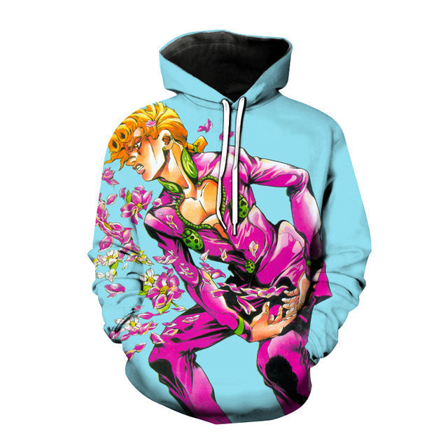 Anime JOJO's Bizarre Adventure 3D Hoodies Oversized Pullover Anime Sweatshirt