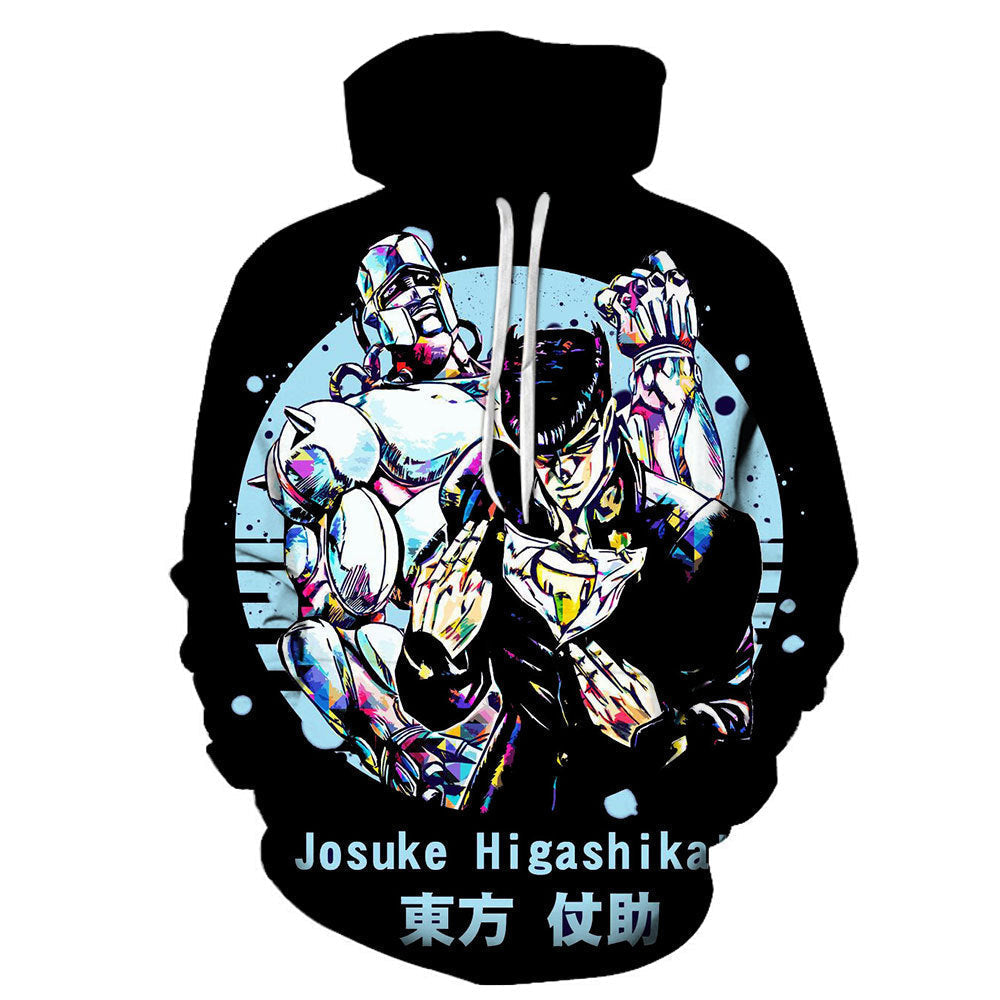 Anime JOJO's Bizarre Adventure Hoodies Higashikata Josuke 3D Print Streetwear Oversized Sweatshirts