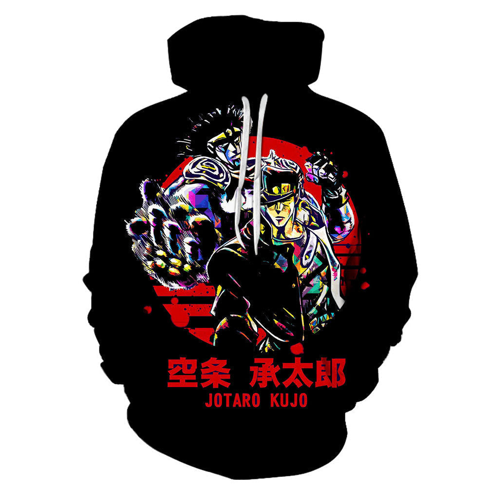 Anime JOJO's Bizarre Adventure Hoodies Kujo Jotaro 3D Print Streetwear Oversized Sweatshirts