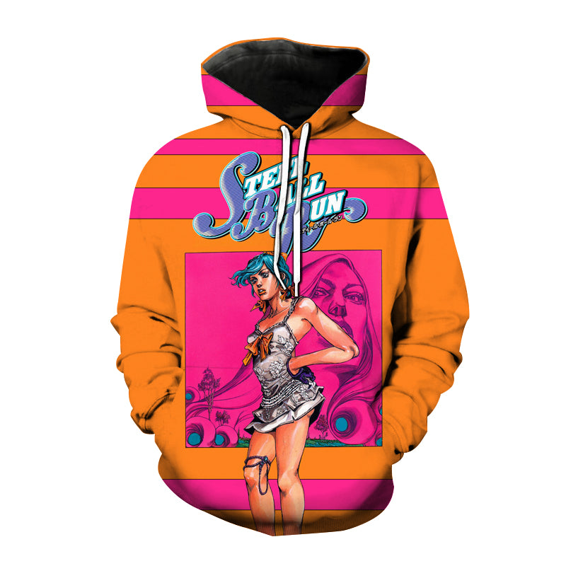 Anime JOJO's Bizarre Adventure Steel Ball Run 3D Print Hoodies Fashion Harajuku Pullover Hip Hop Sweatshirt