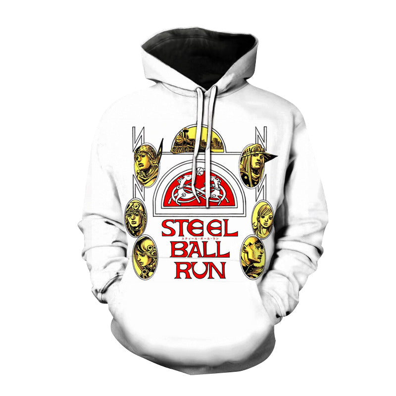 Anime JOJO's Bizarre Adventure Steel Ball Run 3D Print Hoodies Harajuku Pullover Sweatshirt