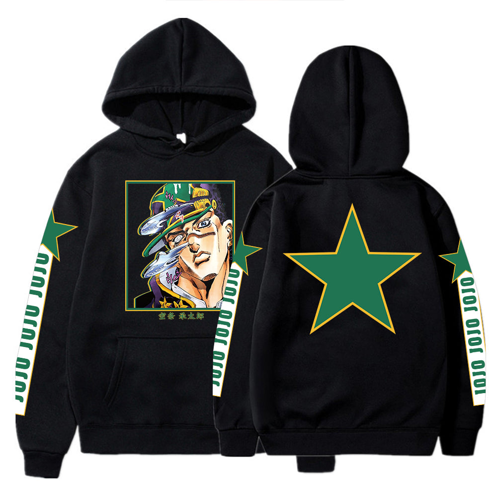 Anime Jojo's Bizarre Adventure Hoodies Kujo Jotaro Cozy Tops