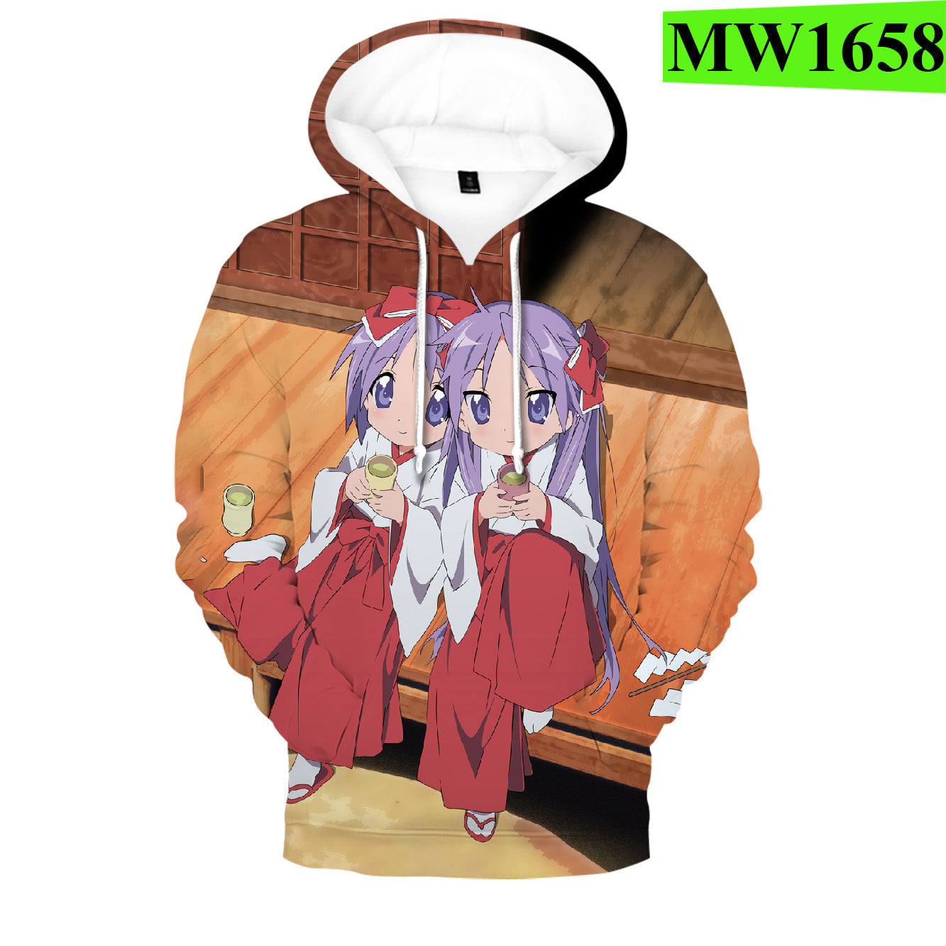 Anime Lucky Star Hiiragi Kagami Hiiragi Tsukasa Hoodies Streetwear Pullover Long Sleeve Sweatshirt