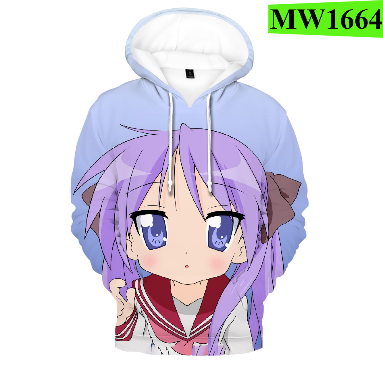 Anime Lucky Star Hiiragi Kagami Hoodies Streetwear Pullover Long Sleeve Sweatshirt