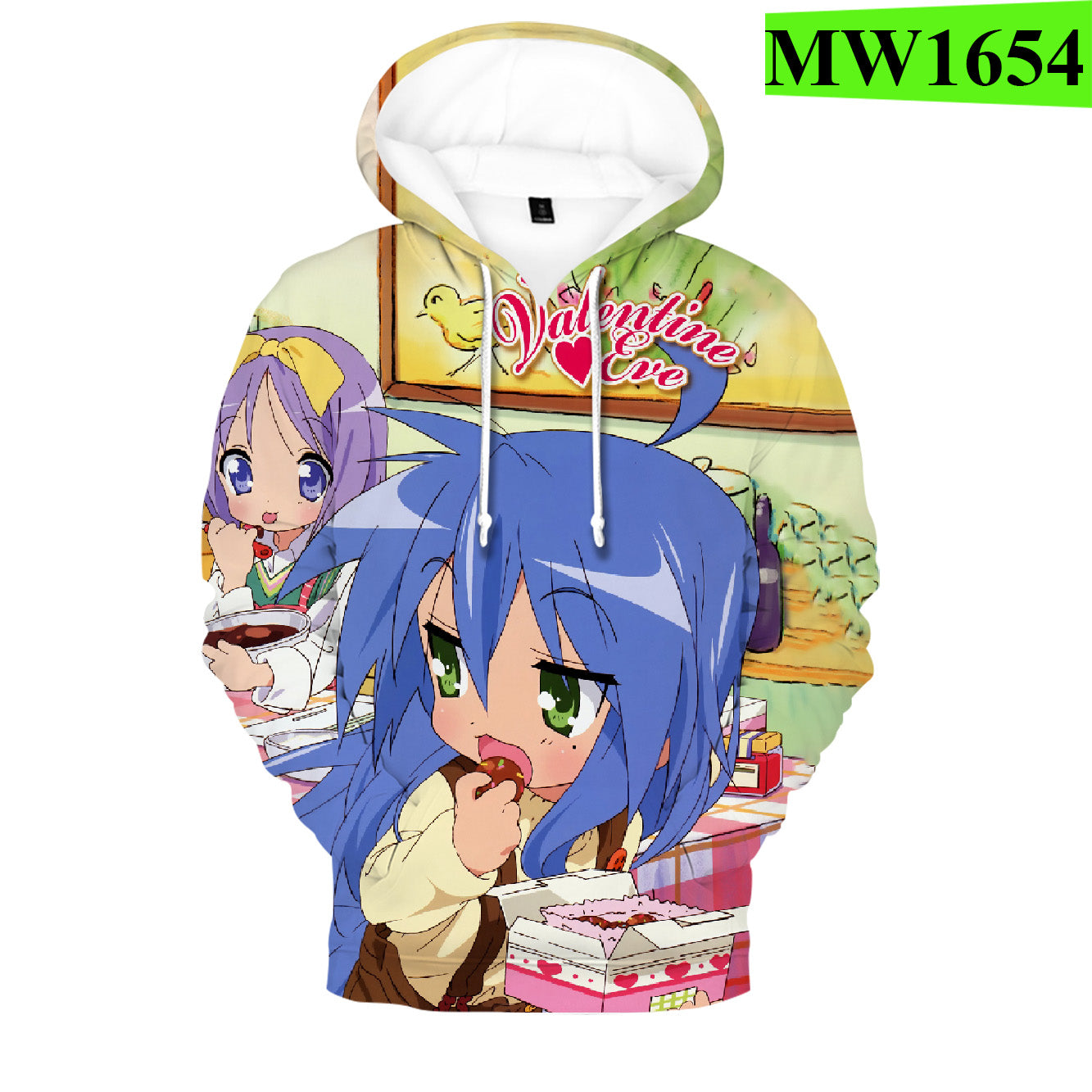 Anime Lucky Star Hiiragi Tsukasa Izumi Konata Hoodies Streetwear Pullover Long Sleeve Sweatshirt