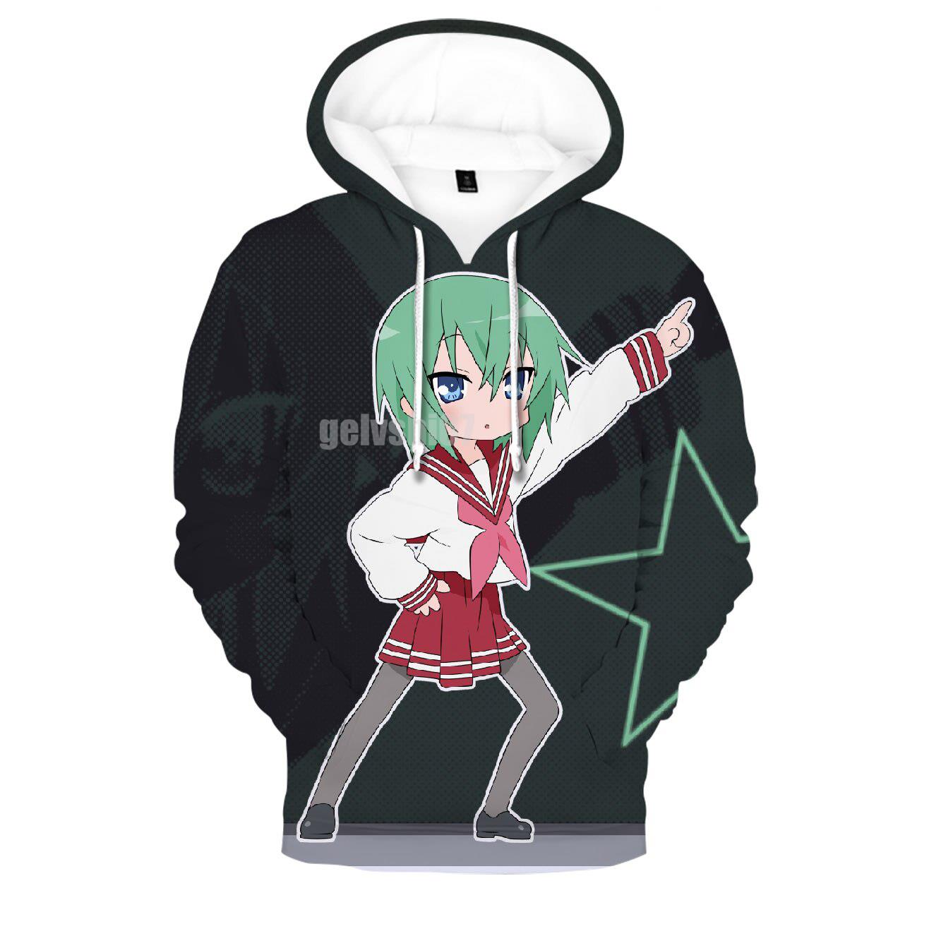 Anime Lucky Star Iwasaki Minami 3D Printed Hoodie Sweatshirts Streetwear Oversized Hoodies