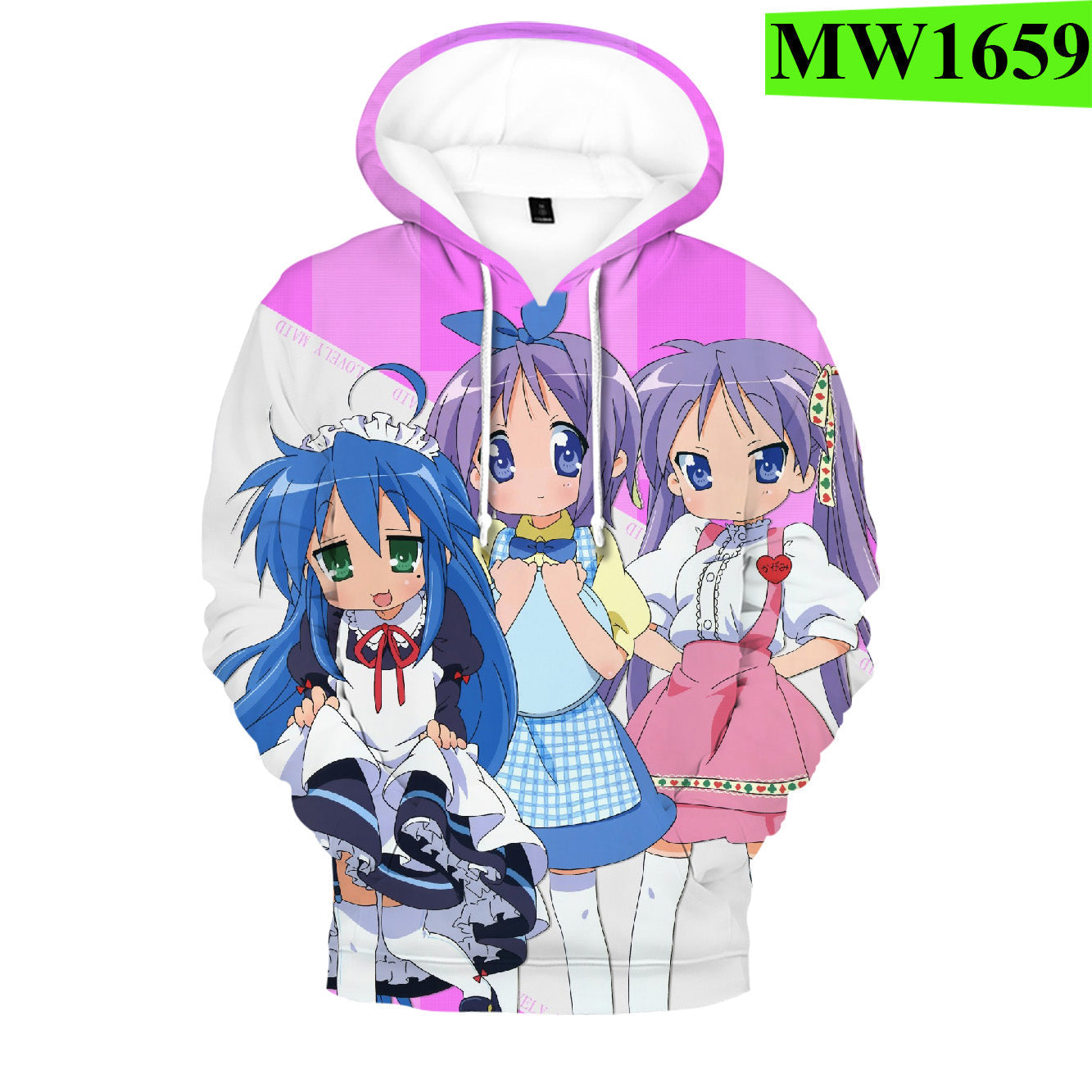 Anime Lucky Star Izumi Konata Hiiragi Kagami Hiiragi Tsukasa Hoodies Streetwear Pullover Long Sleeve Sweatshirt