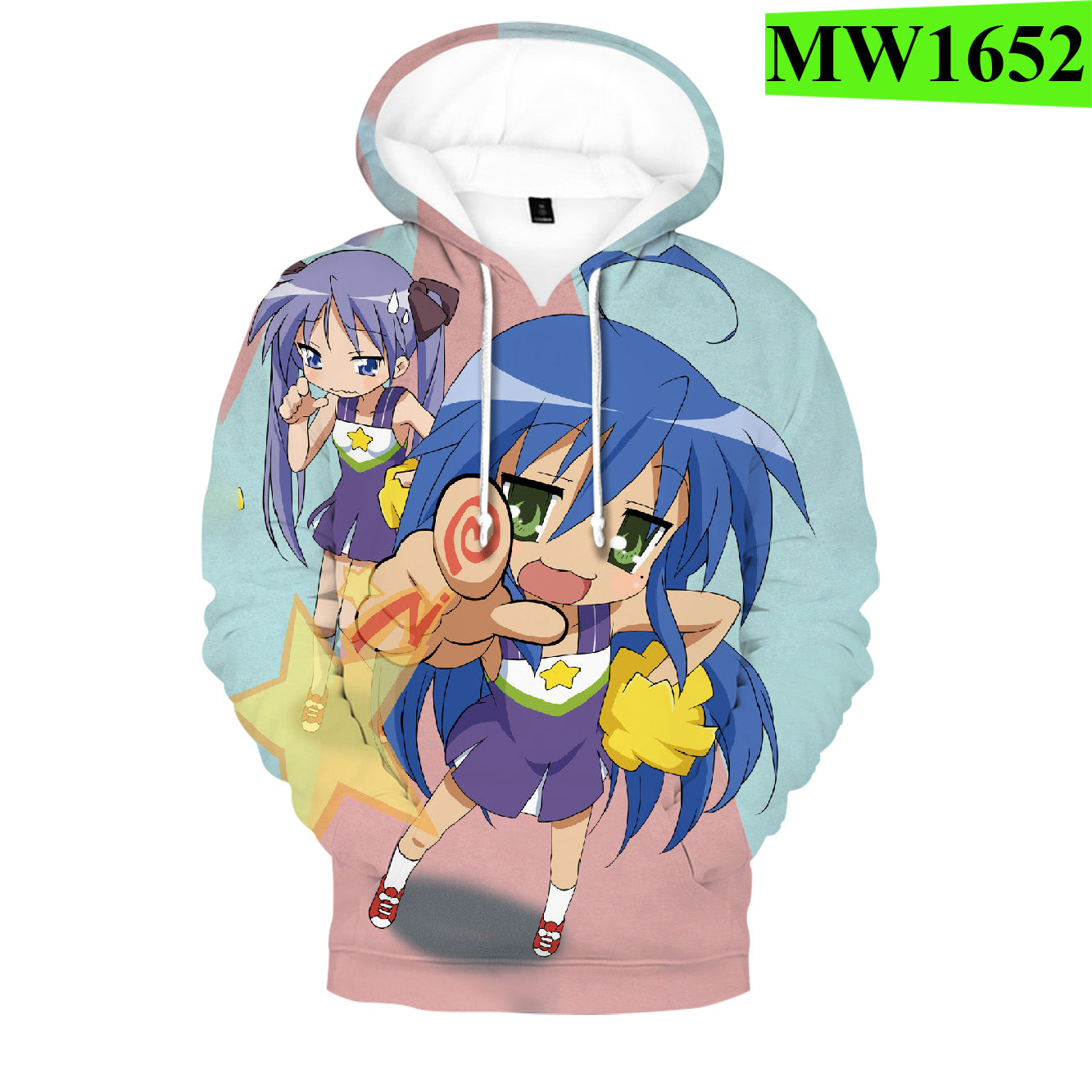 Anime Lucky Star Izumi Konata Hiiragi Kagami Hoodies Streetwear Pullover Long Sleeve Sweatshirt