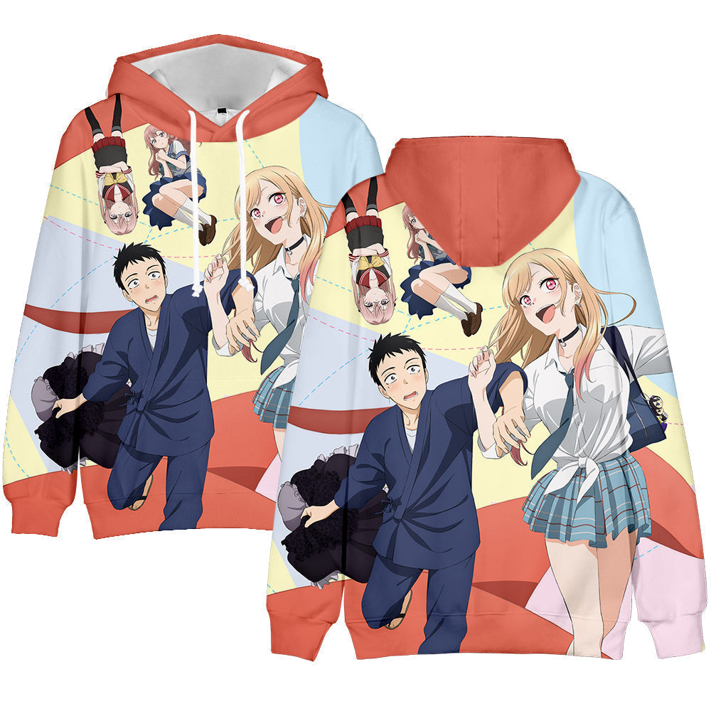 Anime My Dress-Up Darling Gojo Wakana Kitagawa Marin Print Hoodies Fashion Hooded Sweatshirt