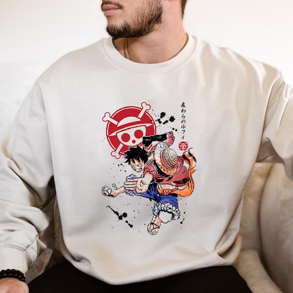 Anime One Piece Shirt Light Weight Crew T-shirt For Men