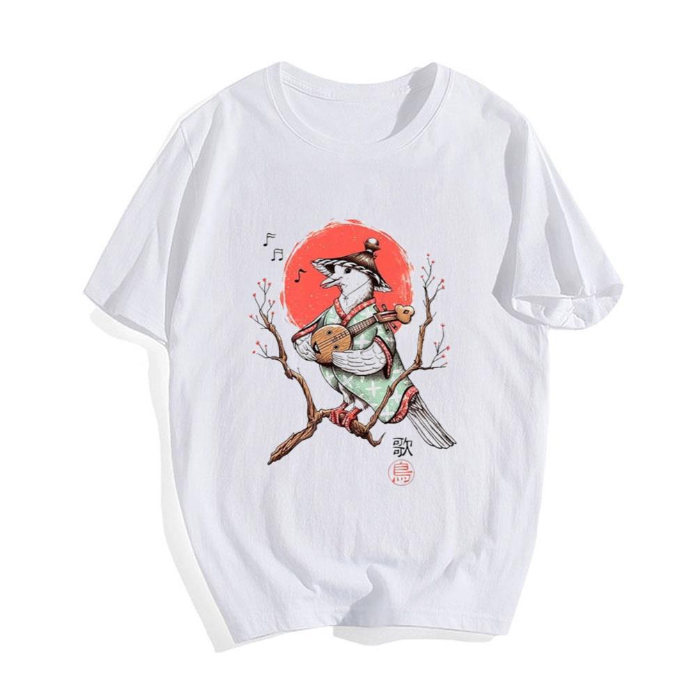 Anime Sensei Japanese Pigeon Playing Banjo Unisex T-Shirt