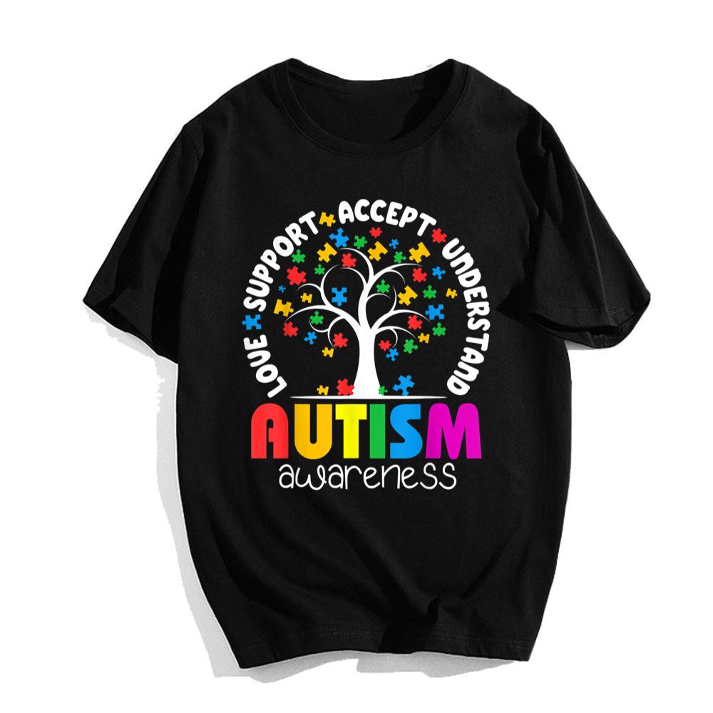 Autism Shirt Love Accept Support Autistic Autism Awareness T-Shirt
