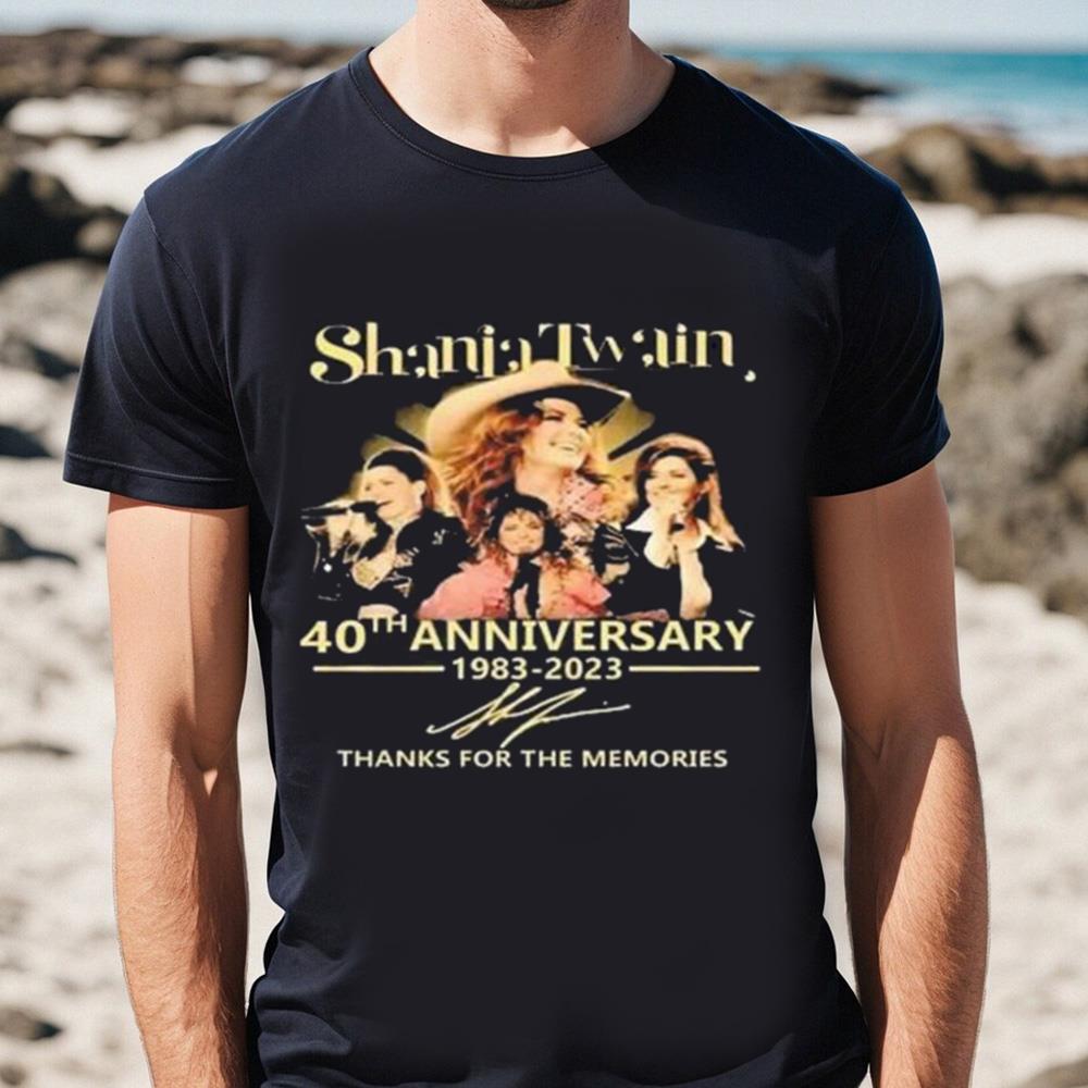 Awesome Shania Twain 40th Anniversary 1983 2023 Thanks For The Memories Signature Shirt Awesome Shania Twain 40th Anniversary 1983 2023 Thanks For The Memories Signature Shirt