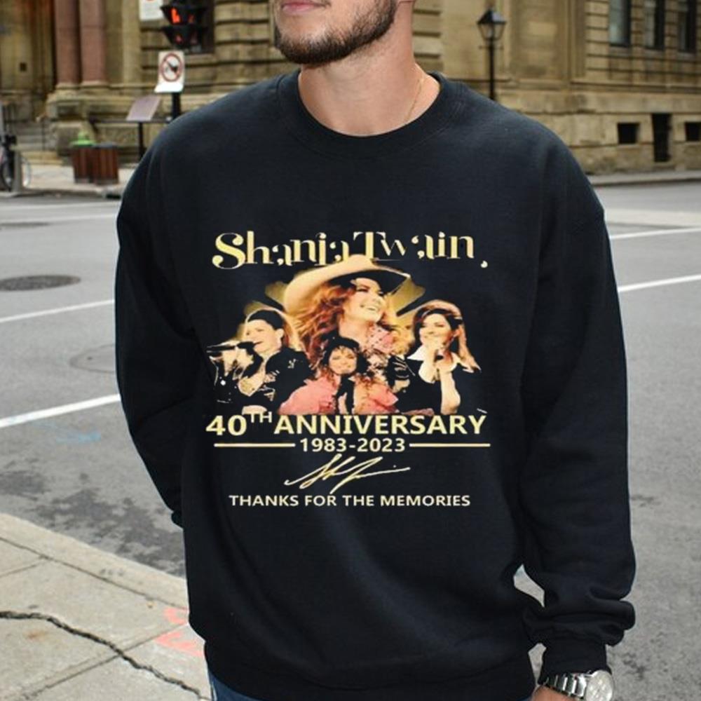 Awesome Shania Twain 40th Anniversary 1983 2023 Thanks For The Memories Signature Shirt