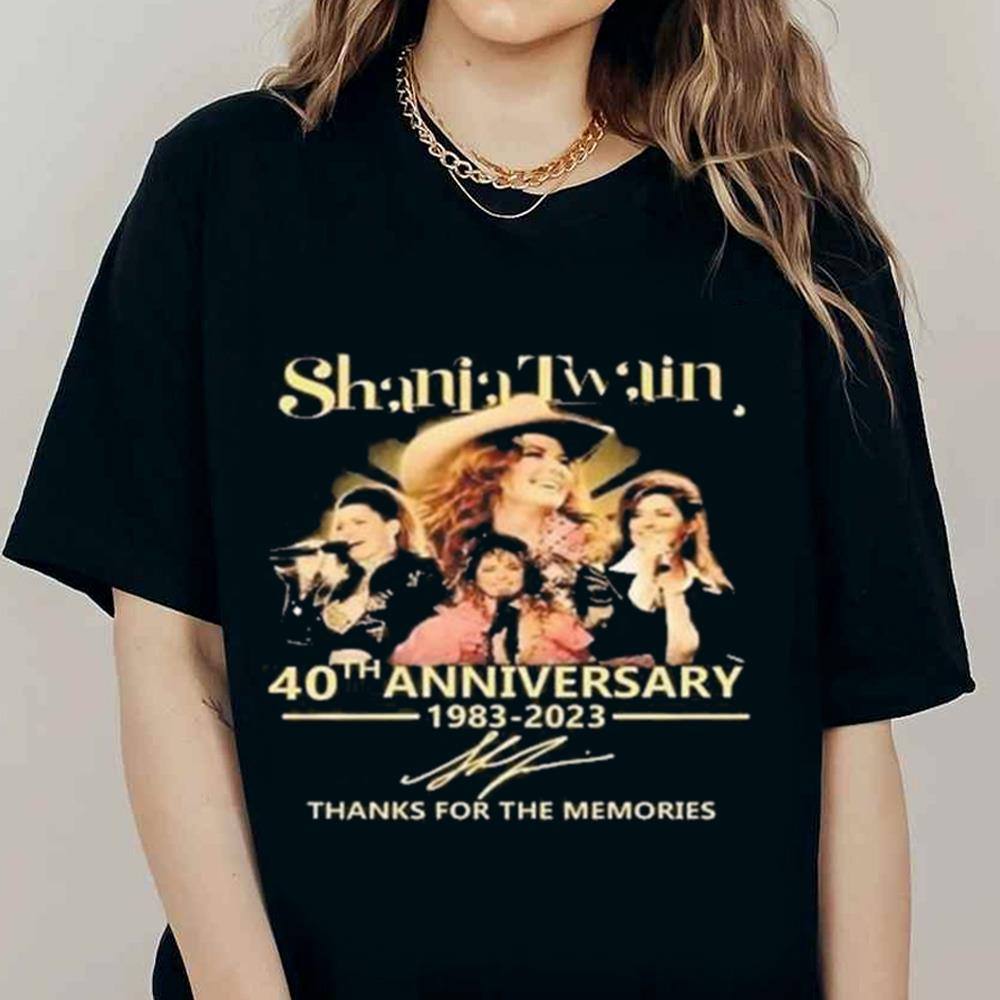 Awesome Shania Twain 40th Anniversary 1983 2023 Thanks For The Memories Signature Shirt