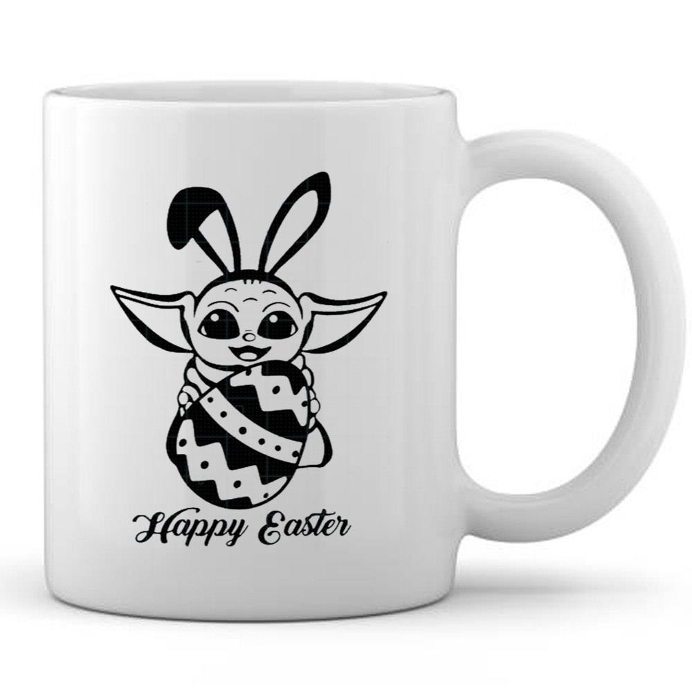 Baby Yoda Bunny Eggs Happy Easter Day T-Shirt