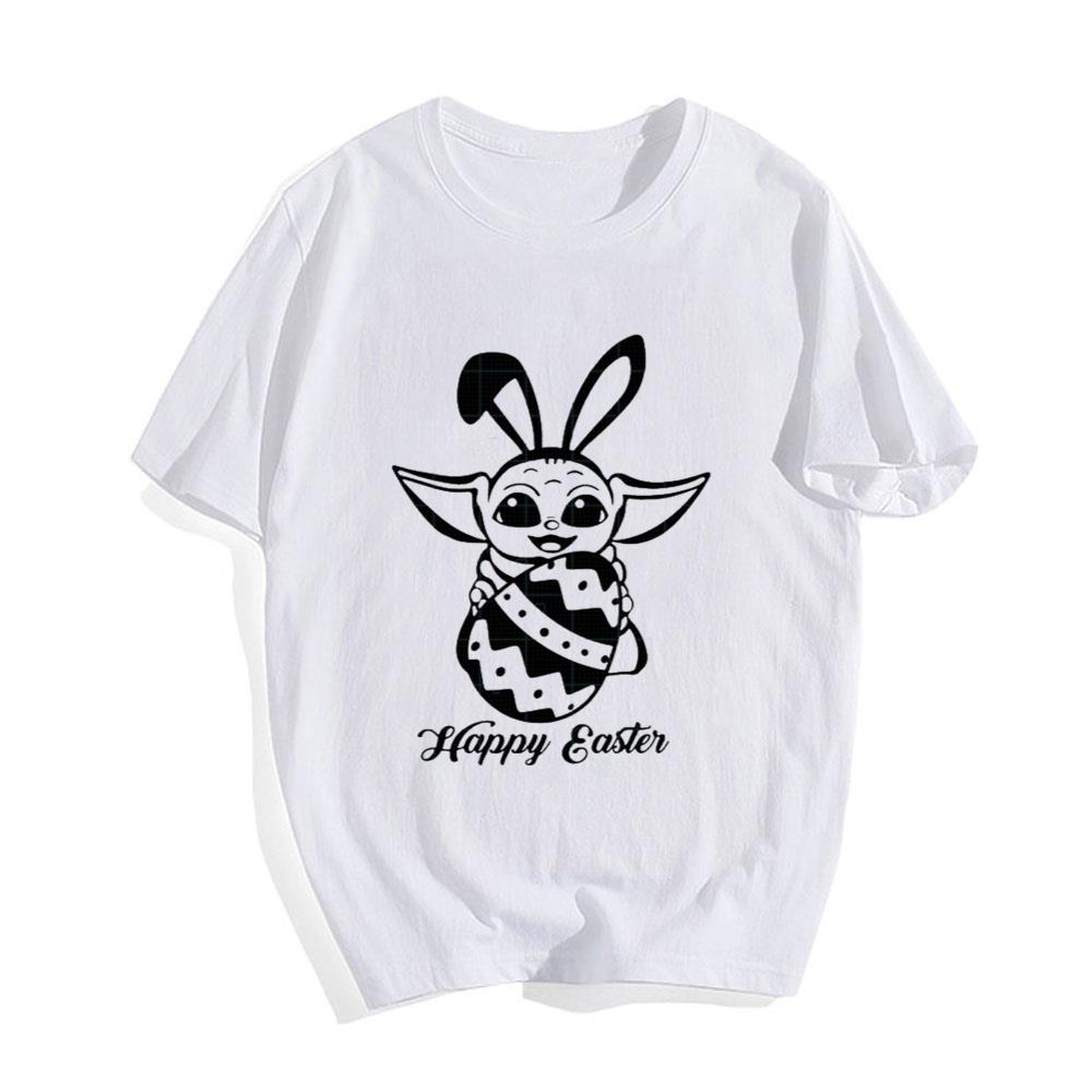 Baby Yoda Bunny Eggs Happy Easter Day T-Shirt