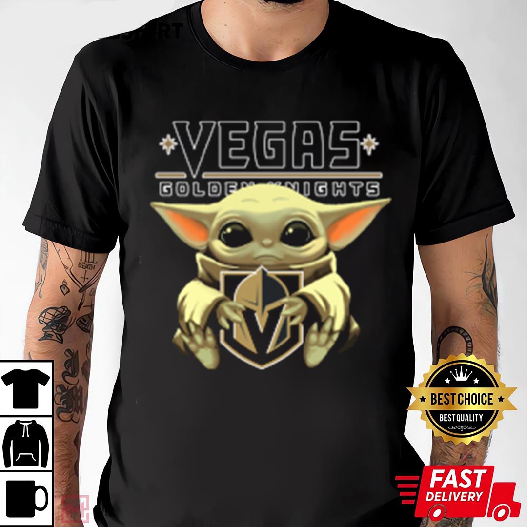 Baby Yoda Hugs The Vegas Golden Knights Shirt