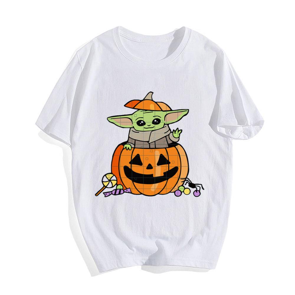 Baby Yoda Inside Pumpkin Baby Yoda Halloween T-Shirt