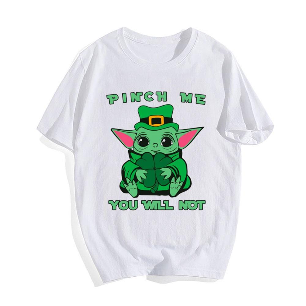 Baby Yoda Pinch Me You Will Not St Patrick’s Day T-Shirt For Mens