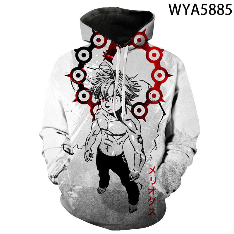 Anime Nanatsu no Taizai The Seven Deadly Sins Sweatshirts Meliodas Pullover Streetwear Oversized Hoodies