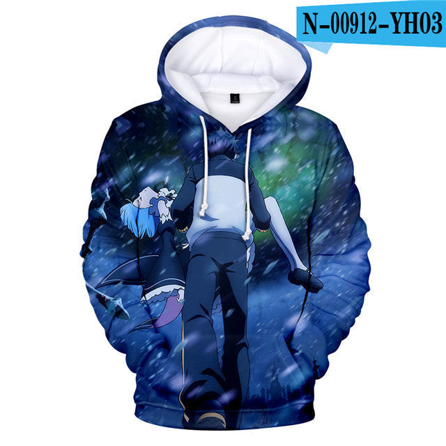 Anime ReZero Starting Life in Another World Casual Pullover Oversized Hoodies Hooded Sweatshirt