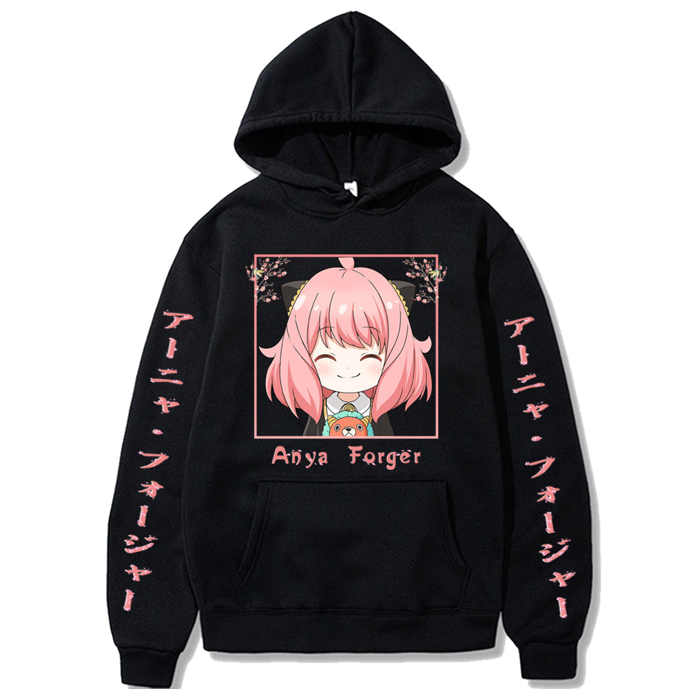 Anime Spy X Family Hoodies Anya Forger Sweatshirt Loog Sleeve Unisex Pullovers