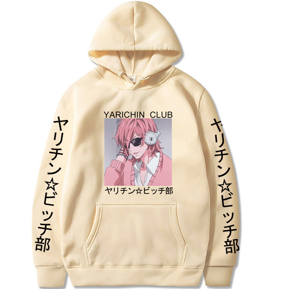 Anime Yarichin Bitch Club Ayato Yuri Print Hoodies Oversized Sweatshirts Streetwear Tracksuit