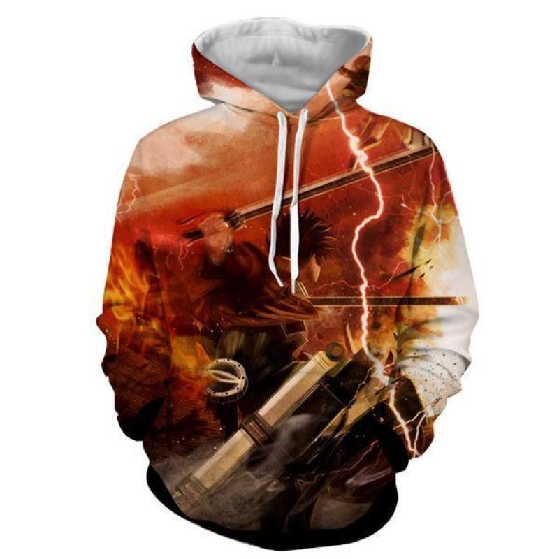 Attack On Titan Eren Yeager 3D Printed Hoodies